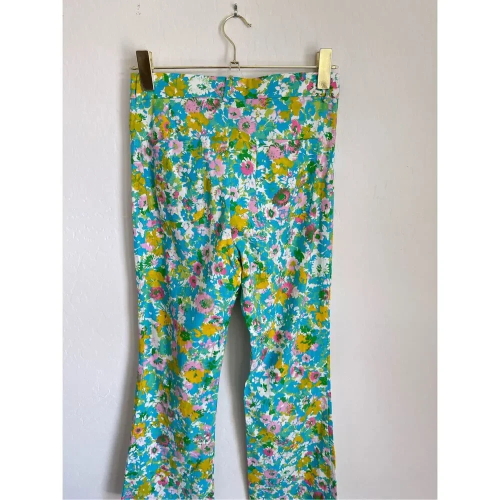 ZARA Floral Linen Pants Size 4 NWT